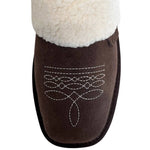 Western Boot Stitch Slippers (Dark Brown) - Bridle Up Hope Shop