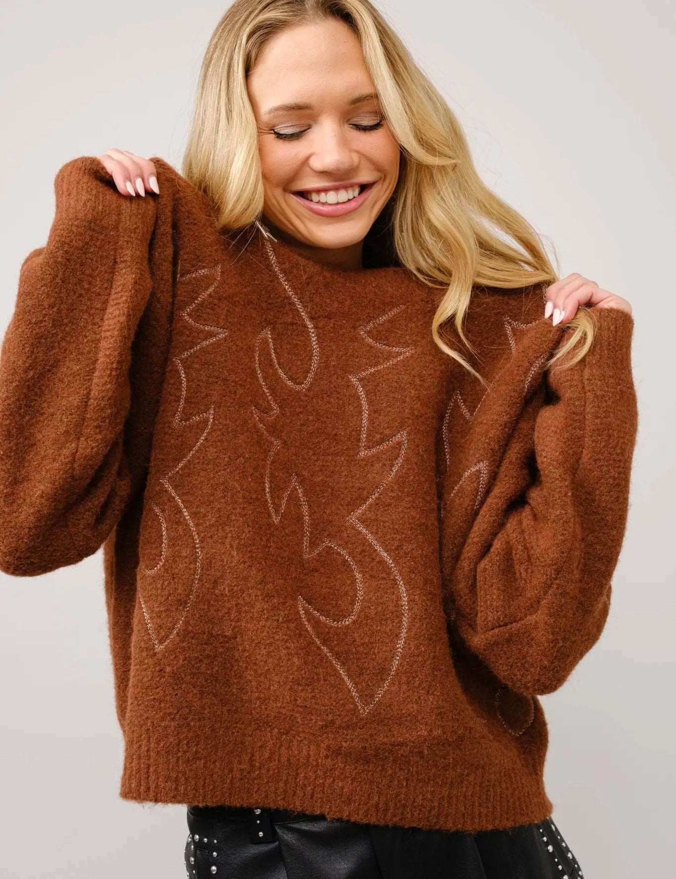 Western Boot - Stitch Sweater - Bridle Up Hope Shop