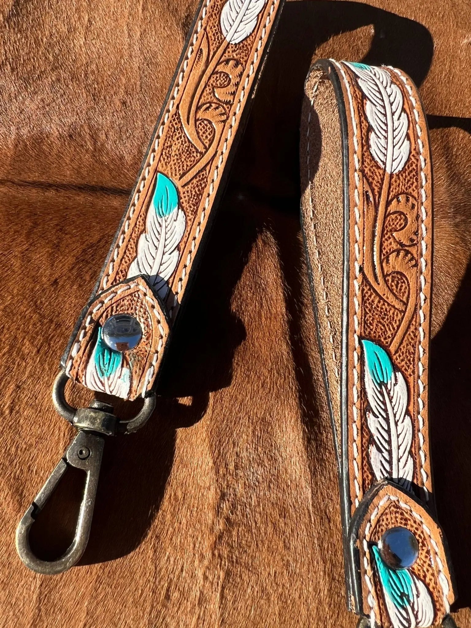 Western Leather Keychain - Bridle Up Hope Shop