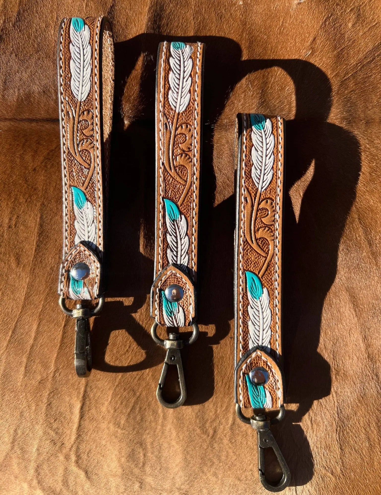 Western Leather Keychain - Bridle Up Hope Shop