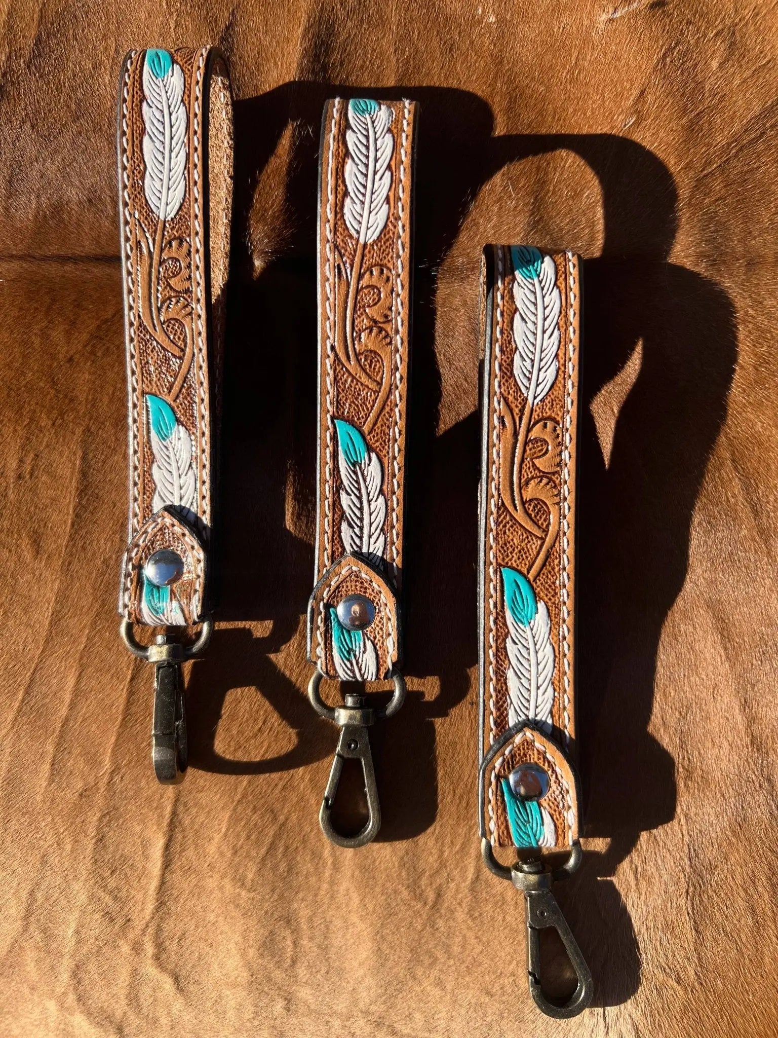 Western Leather Keychain - Bridle Up Hope Shop
