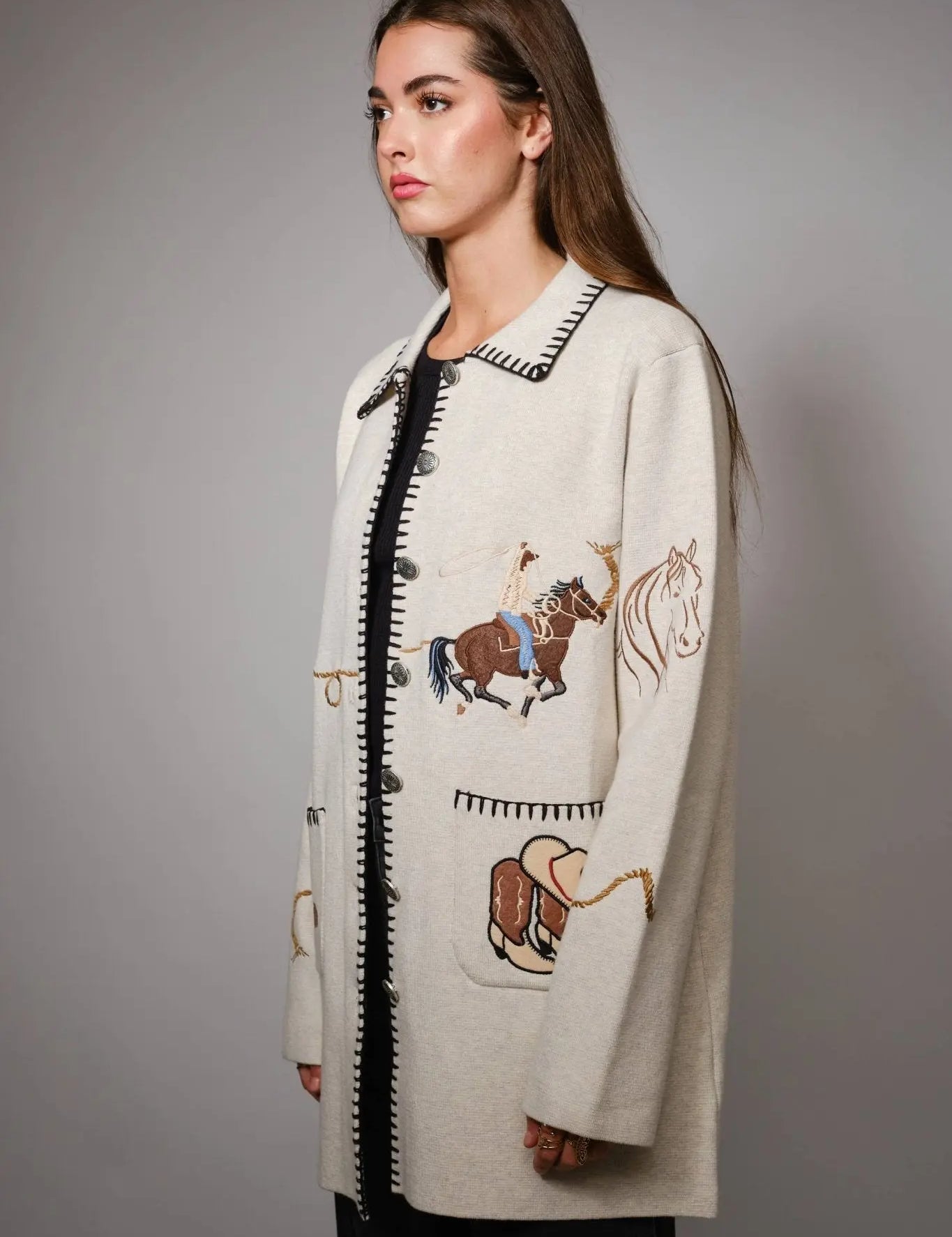 Western Long Button - Up Jacket - Bridle Up Hope Shop