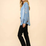 Western Motif Embroidered Tencel Shirt - Bridle Up Hope Shop