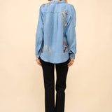 Western Motif Embroidered Tencel Shirt - Bridle Up Hope Shop