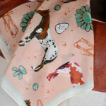Western Peach Silk Scarf - Bridle Up Hope Shop