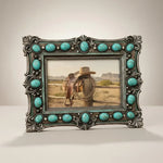 Western Turquoise Beads Picture Frame - Bridle Up Hope Shop