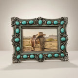 Western Turquoise Beads Picture Frame - Bridle Up Hope Shop