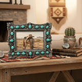 Western Turquoise Beads Picture Frame - Bridle Up Hope Shop