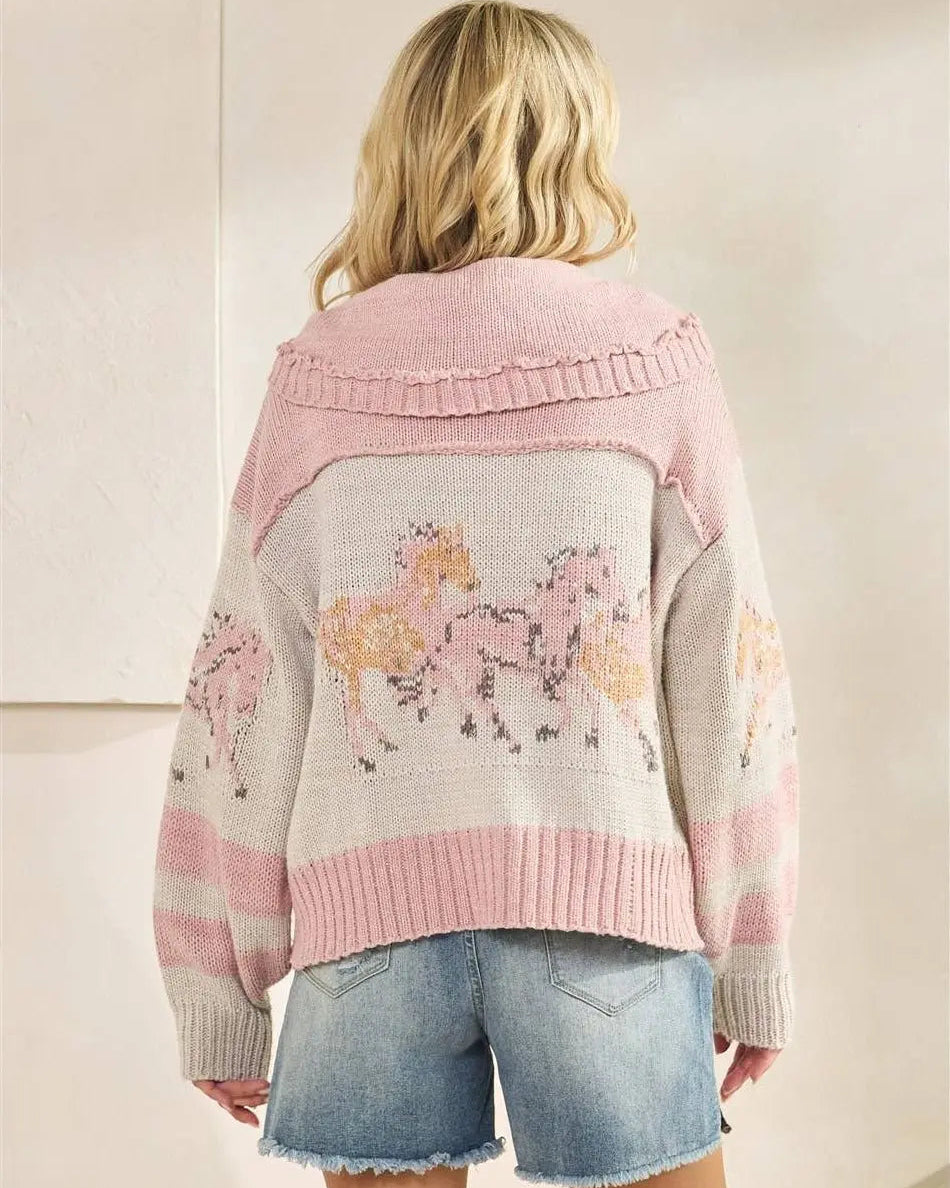 Whimsy Hooves Knit Sweater - Bridle Up Hope Shop