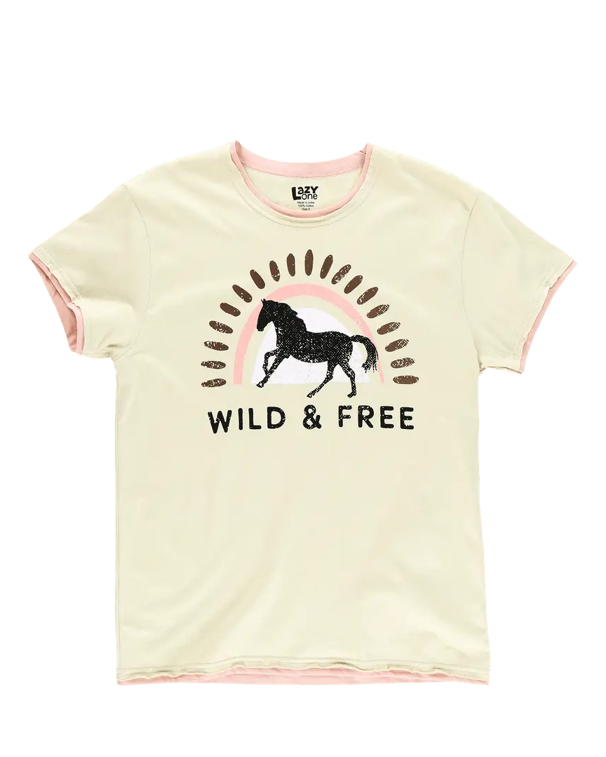 Wild & Free Horse Pajama Tee - Bridle Up Hope Shop
