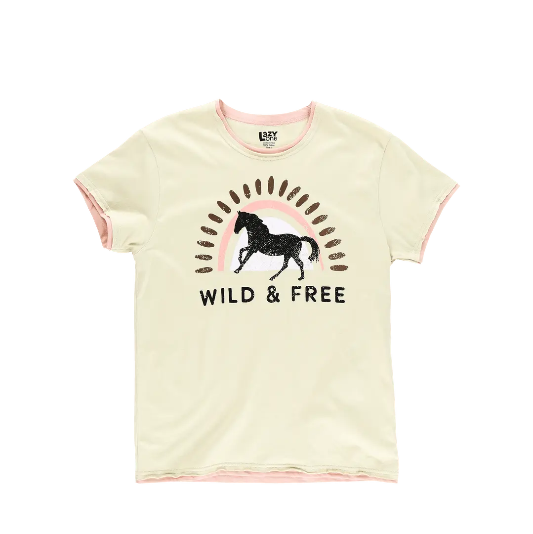 Wild & Free Horse Pajama Tee - Bridle Up Hope Shop