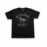 Wild & Free Horse Tee Shirt (Black) - Bridle Up Hope Shop