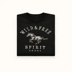 Wild & Free Horse Tee Shirt (Black) - Bridle Up Hope Shop
