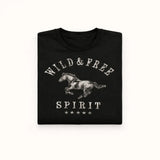 Wild & Free Horse Tee Shirt (Black) - Bridle Up Hope Shop