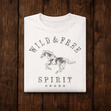 Wild & Free Horse Tee (White) - Bridle Up Hope Shop