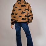 Wild Horse Sherpa Oversized Zip - Up Jacket - Bridle Up Hope Shop