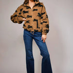 Wild Horse Sherpa Oversized Zip - Up Jacket - Bridle Up Hope Shop