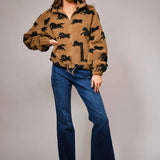 Wild Horse Sherpa Oversized Zip - Up Jacket - Bridle Up Hope Shop