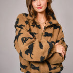 Wild Horse Sherpa Oversized Zip - Up Jacket - Bridle Up Hope Shop