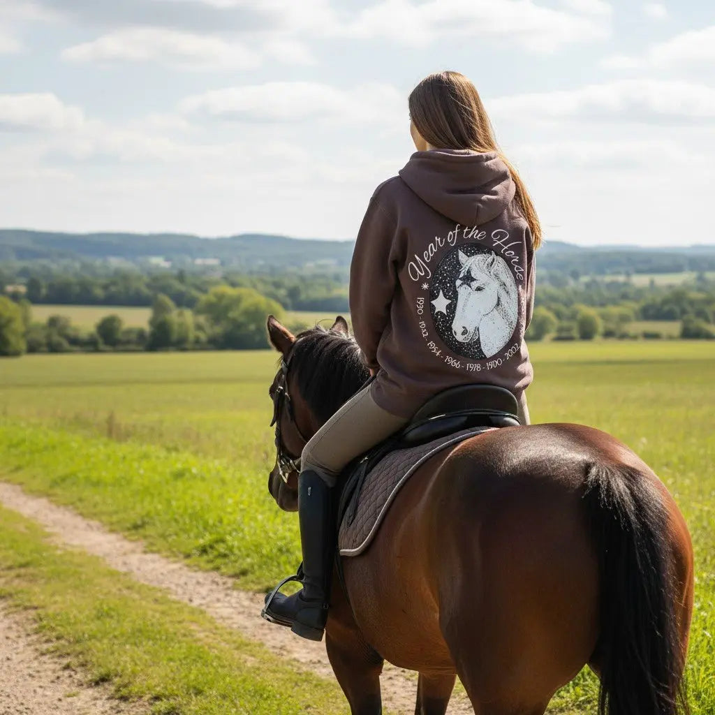 Year of the Horse Hoodie (Brown) - Bridle Up Hope Shop