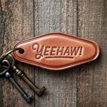 Yeehaw Leather Keychain Motel Style - Bridle Up Hope Shop