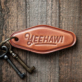 Yeehaw Leather Keychain Motel Style - Bridle Up Hope Shop