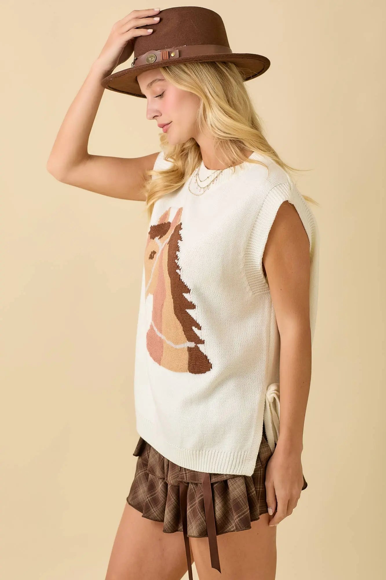 Yeehaw Yarn Sweater Vest - Bridle Up Hope Shop