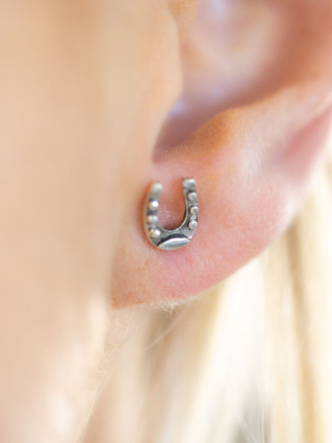 horseshoe charm earrings