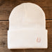 pink horseshoe beanie (white)