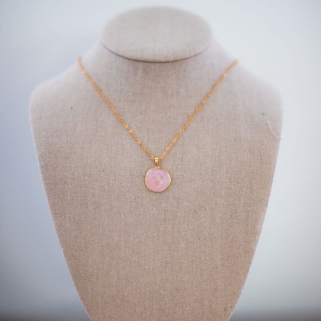 Precious Pink Horseshoe Necklace