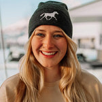 White Horse Beanie (Charcoal) - Bridle Up Hope Shop