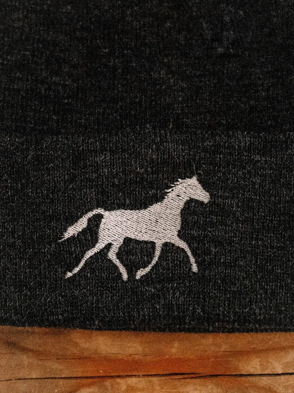 White Horse Beanie (Charcoal) - Bridle Up Hope Shop